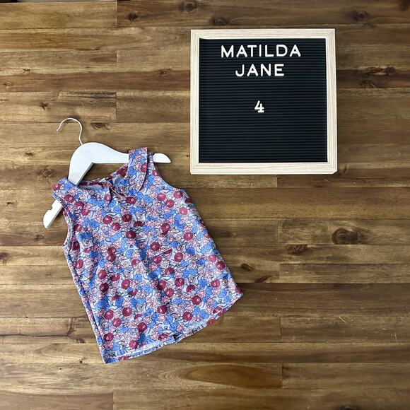 Matilda Jane Vintage Heart Soul Pride Darling Floral Sleeveless Purple Red Top 4 - Picture 1 of 4